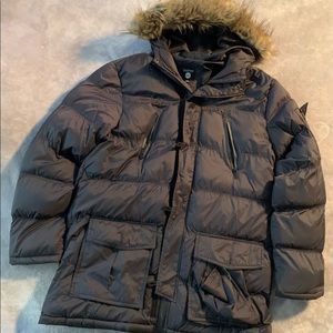 Puffer black trench coat men